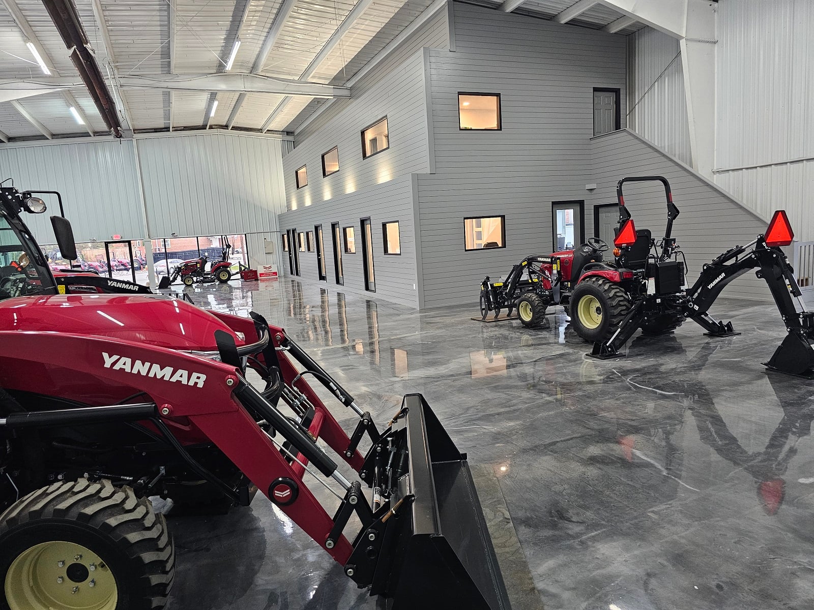 Yanmar equipment displayed in the Tractor Town building